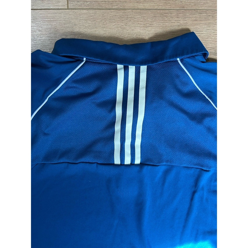 Adidas Golf ClimaCool Polo Shirt Mens XL Blue Short Sleeve 3-Stripe - Picture 6 of 8
